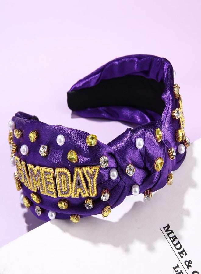 PHALIN Game Day Headband for Women Baseball Football Headband Jeweled Rhinestone Sport Knotted Headbands Sports Fans Football Mom Accessories Game Day Outfit Accessory - Image 4