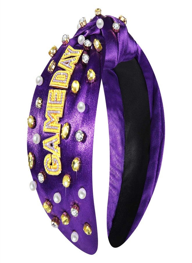 PHALIN Game Day Headband for Women Baseball Football Headband Jeweled Rhinestone Sport Knotted Headbands Sports Fans Football Mom Accessories Game Day Outfit Accessory - Image 1