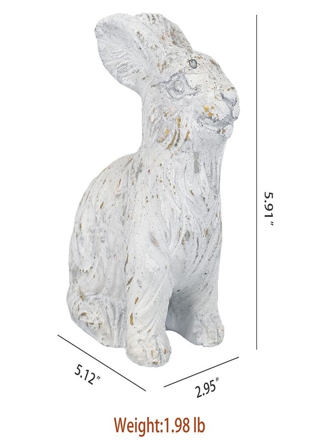 All Chic Cement Rabbit Statues (White) - Image 2