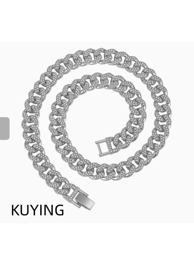 KUYING Full Diamond And Dense Diamond Cuban Chain Men's - Image 1