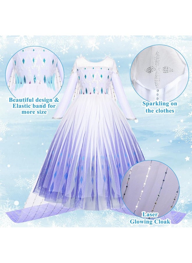 11Pcs Elsa Dress, Elsa Costume For Girls 3-10 With Detachable Sequin Cape/Wig/Crown/Wands, Princess Dress For Girls, Birthday Halloween Christmas Outfit For Kids 7T 8T - pzsku/Z399D05E1AE86D4C0DD10Z/45/_/1734347099/35aa4e26-c3f0-4a2e-a3fa-caa743544b6e