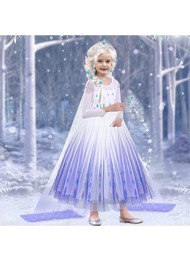 11Pcs Elsa Dress, Elsa Costume For Girls 3-10 With Detachable Sequin Cape/Wig/Crown/Wands, Princess Dress For Girls, Birthday Halloween Christmas Outfit For Kids 7T 8T - pzsku/Z399D05E1AE86D4C0DD10Z/45/_/1734347102/0d618018-12e7-4dcf-9738-9c212276f61e