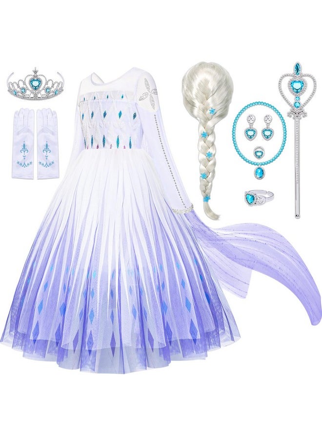 11Pcs Elsa Dress, Elsa Costume For Girls 3-10 With Detachable Sequin Cape/Wig/Crown/Wands, Princess Dress For Girls, Birthday Halloween Christmas Outfit For Kids 7T 8T - pzsku/Z399D05E1AE86D4C0DD10Z/45/_/1734347112/f7d6f396-c37c-4eee-aa5c-8e0be3145ddd