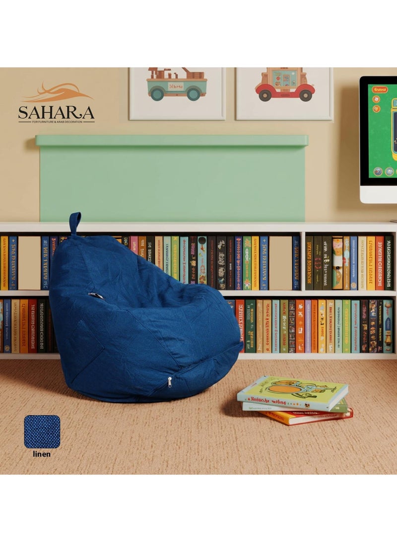 صحاره كرسي بين باج للأطفال والصغار بجيب جانبي – قماش كتان قابل للغسل – قاعدة 50 سم × ارتفاع 100 سم - Image 2