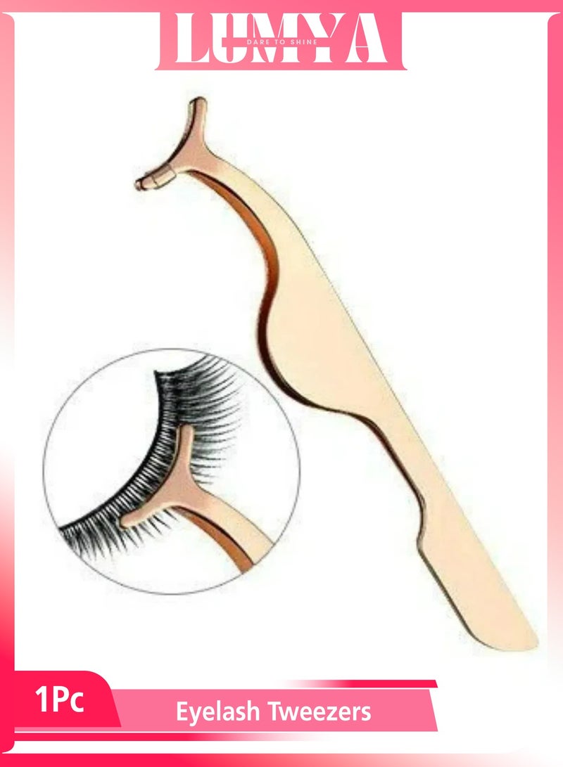 لوميا مشبك إزالة الرموش متعدد الوظائف، أداة وضع الرموش الصناعية، قبضة مريحة وسهلة للمبتدئين والمحترفين (ذهبي) - Image 1