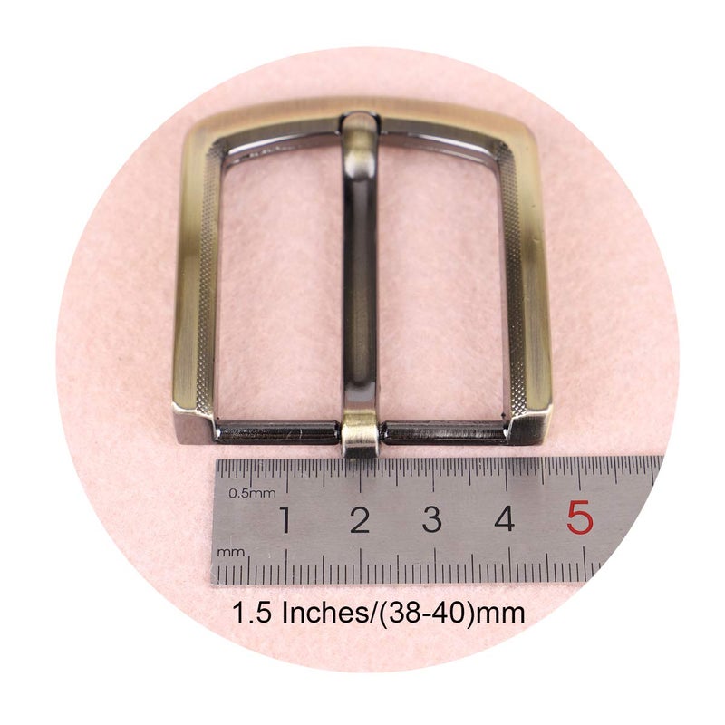 McFanBe 1.5 Inches (38-40 mm) Belt Buckle Single Prong Square Replacement Buckle for Men Women Belt (Grey09) - Image 5