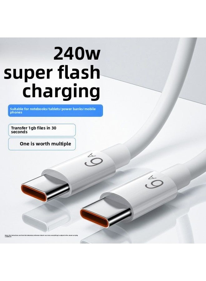 Double-head Typec Data Cable PD Car Fast Charging Wire 240W For Huawei For Xiaomi Notebook Computer C-c Long-Color:240w 【double-head Type-c】- 1m 【one Pack】  - Image 1