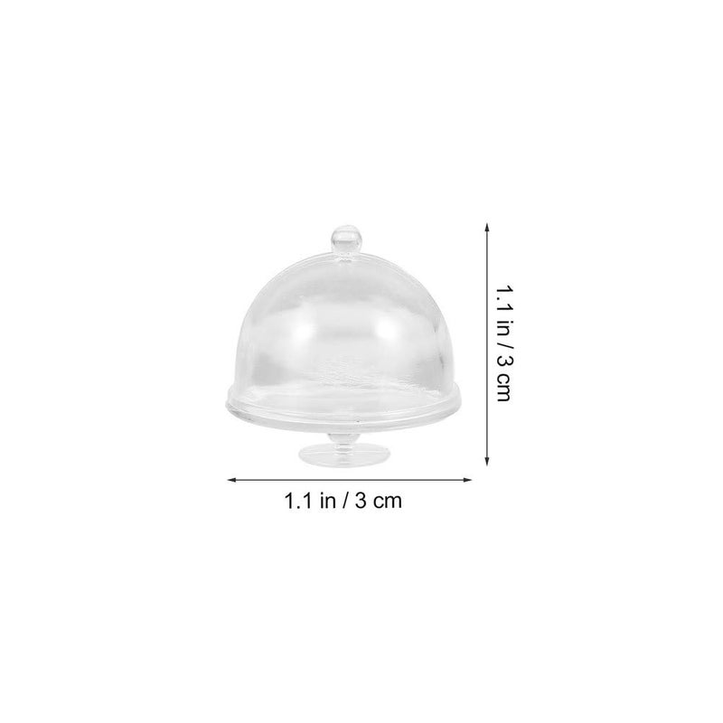 LABRIMP 12pcs Mini Cake Stand with Dome Lid Dessert Display Plates for Dollhouse Tiny Cake Domes for Miniature Food Decoration - Image 2