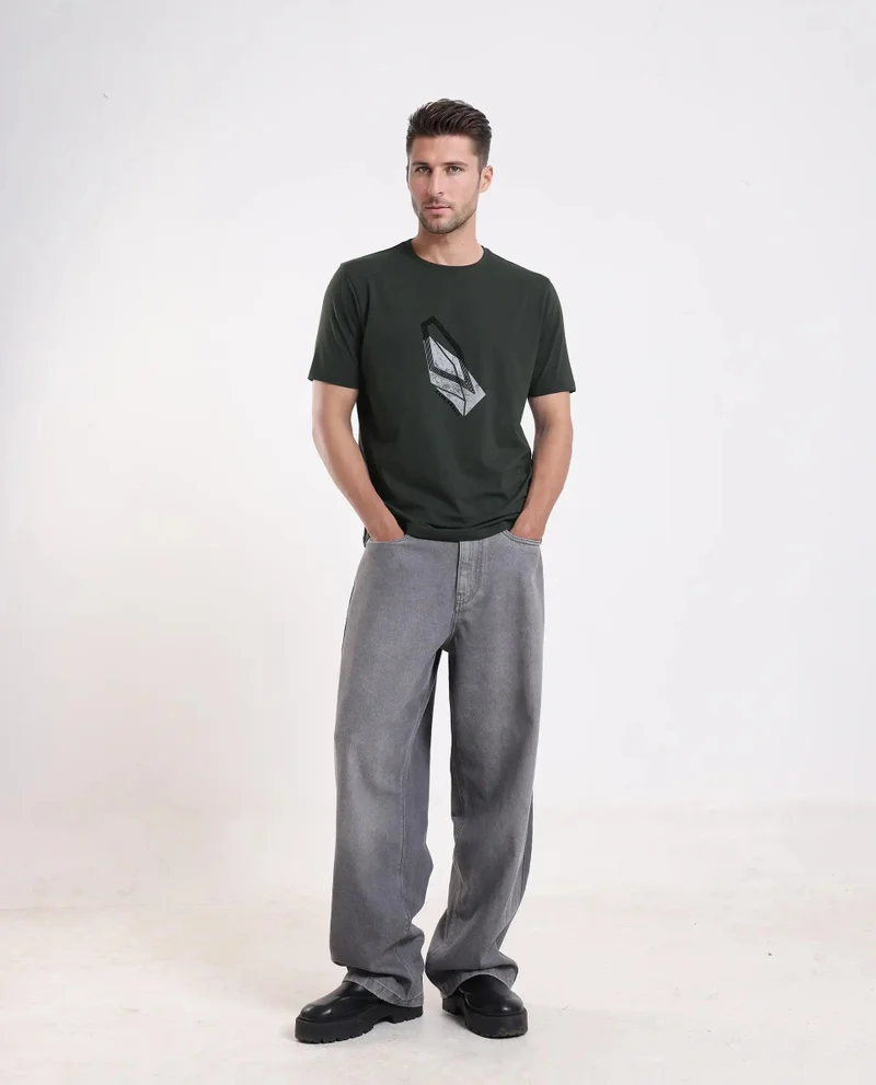 Rare Rabbit Men's Regular Fit Graphic Print T-Shirt