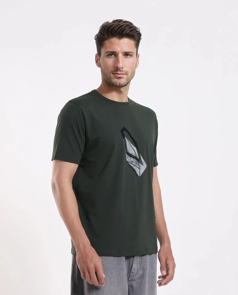 Rare Rabbit Men's Regular Fit Graphic Print T-Shirt