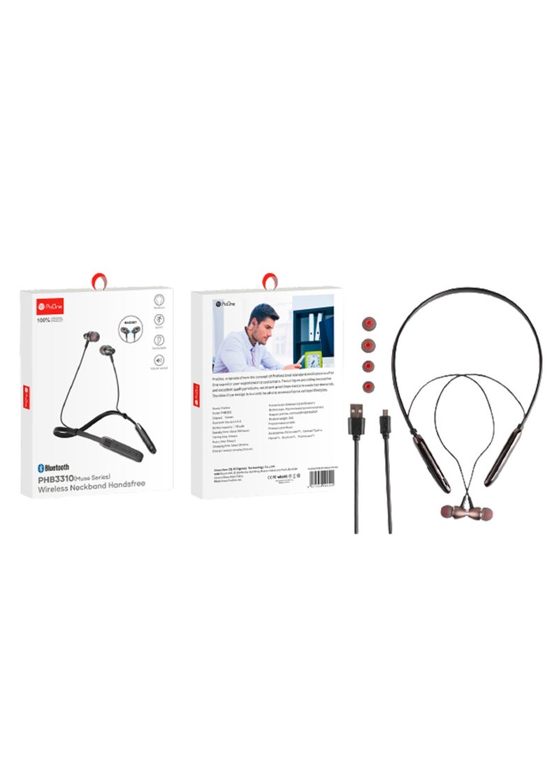ProOne - ProOne PHB3310 Wireless Neckband Handsfree, 8-10 hours playtime,fast charging,Voice Assistant,ultra low latency TWS earphones bletooth 5.0 - Image 1