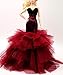 Cora Gu Handmade Classic Black Rose Lace Mermaid Dress Wedding Gowns Fit for 12 Fashion Doll Dolls not Included - Image 2