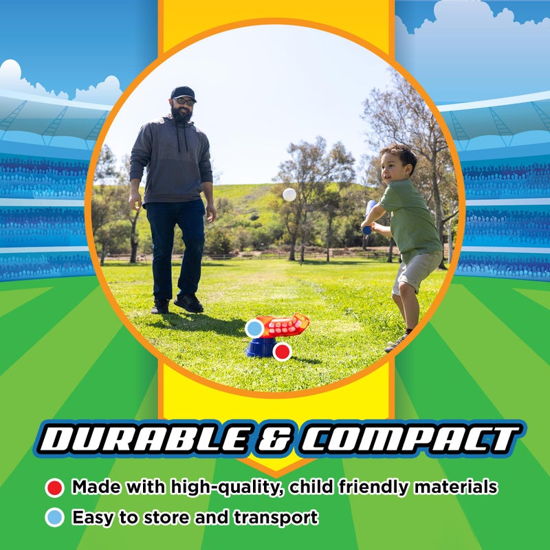 Stomp Rocket Stomp N Pitch Baseball Pitching Machine Kids Easter Basket Stuffers - Baseball Training Machines for Boys & Girls with Collapsible Bat, Launcher & 5 Balls - Outdoor Sports Gear & Toys - 6+ Year Olds - Image 4