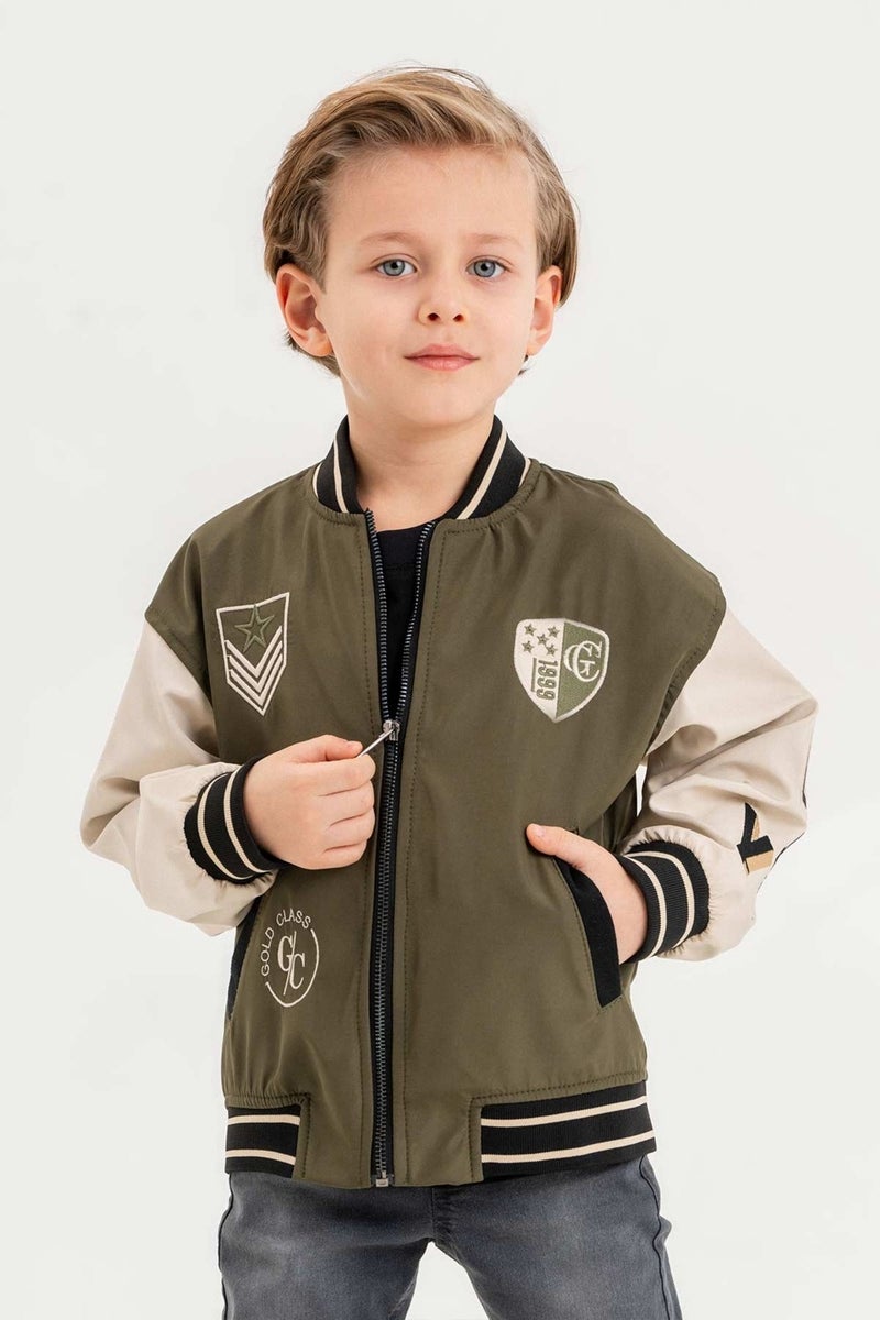 Gold Class Kidswear Gold Class Embroidered Double Pocket Waterproof College Boys Jacket  - Image 1