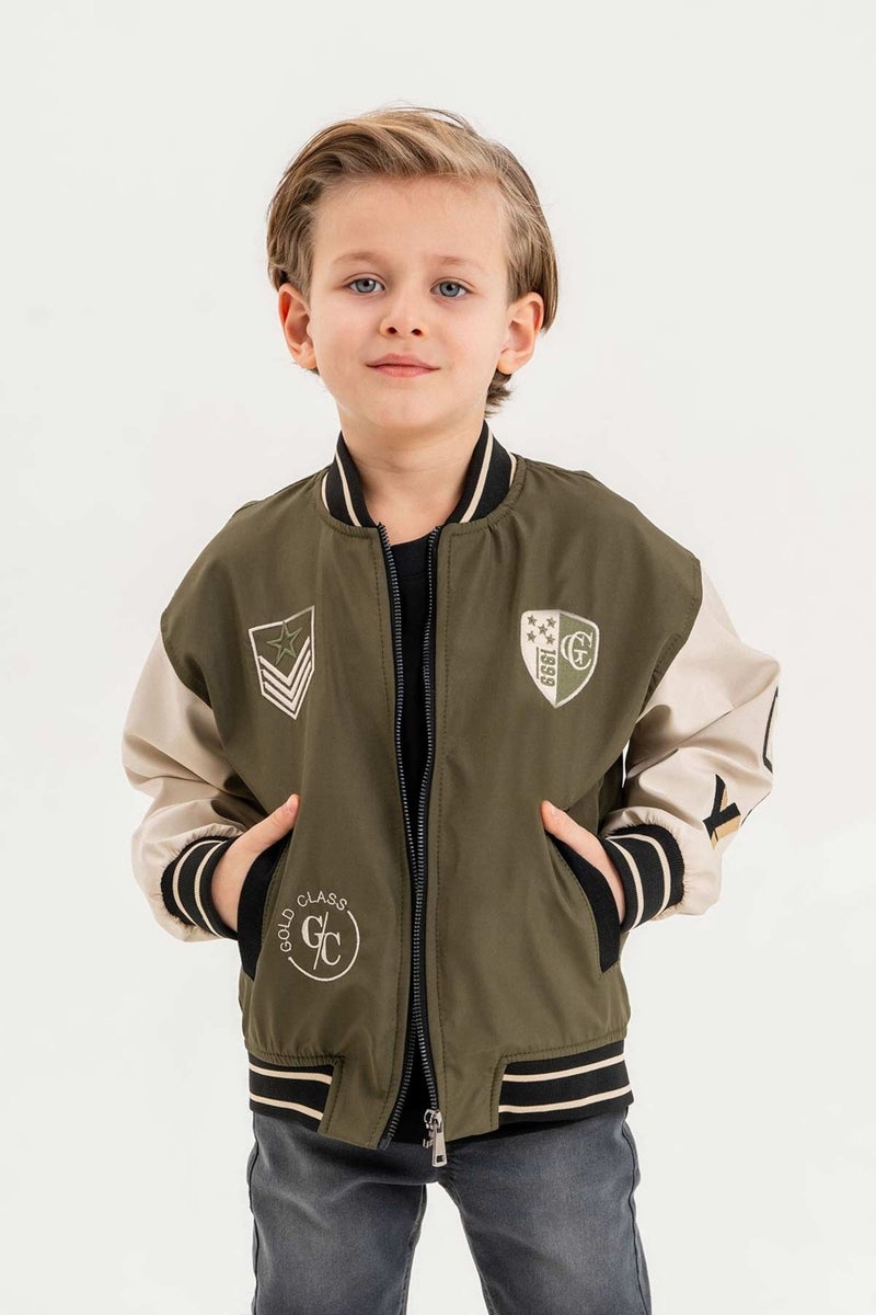 Gold Class Kidswear Gold Class Embroidered Double Pocket Waterproof College Boys Jacket  - Image 2