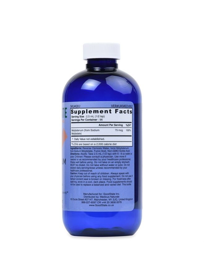 Good State Liquid Ionic Molybdenum (96 servings at 2 mg elemental, plus 2 mg fulvic acid - 8 fl oz) - Image 2