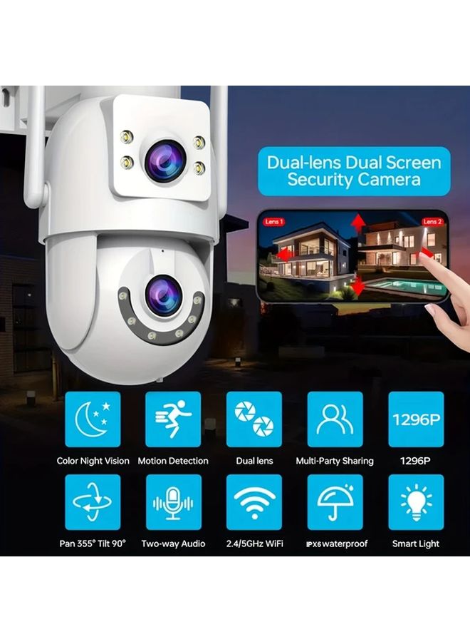 Q8N 3 Color Dual Lens 5G Wifi Security Camera Outdoor PTZ Auto Tracking Two Way Audio - Image 2