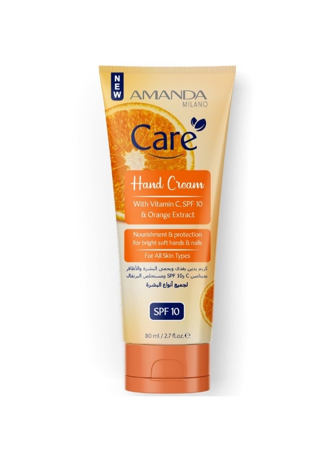 Amanda Milano Care Hand Cream with Vitamin C, SPF10 & Orange Extract 80g 