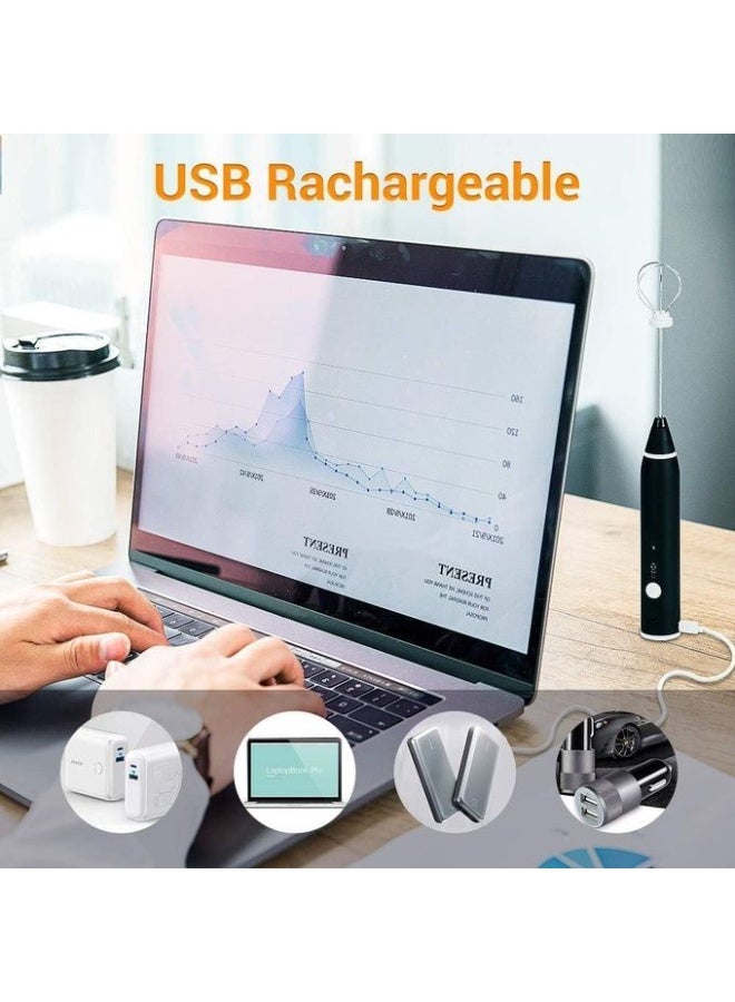 Electric Rechargeable Nescafe Frother & Egg Beater USB – Dual Stainless Steel Whisks – 3 Speed Settings - Image 4