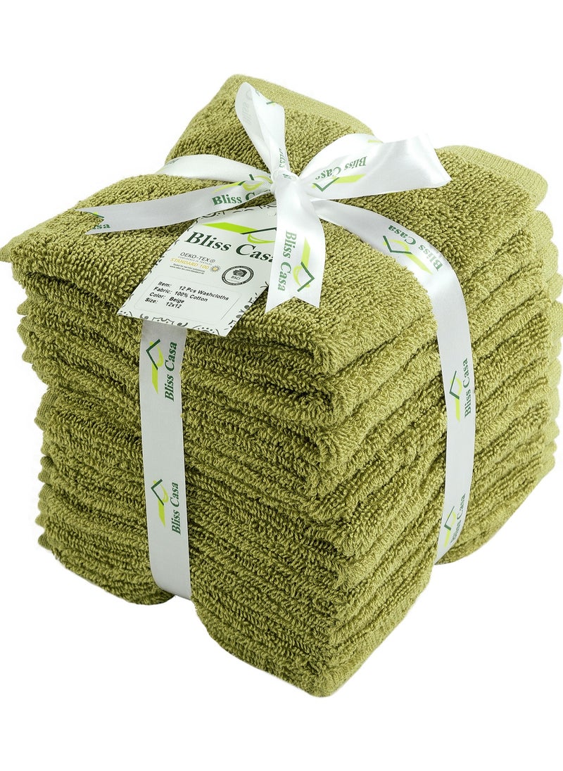Bliss Casa Bliss Casa 100% Combed Cotton Washcloths (12 Pack, 30 x 30 CM) - 500 GSM Washcloth, Face towel Set Highly Absorbent Quick Dry and Soft Towels  - Image 4