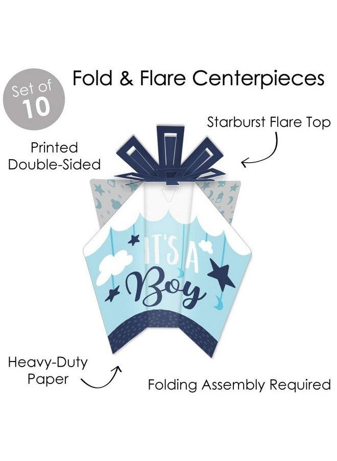 Big Dot of Happiness It’S A Boy Table Decorations Blue Baby Shower Fold And Flare Centerpieces 10 Count  - Image 4