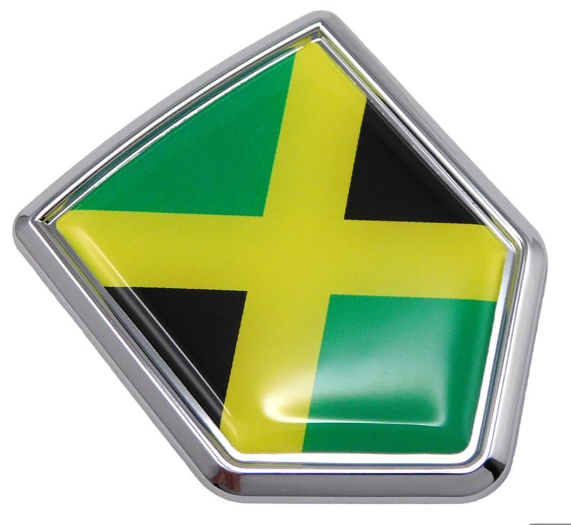 Car Chrome Decals CBSHD103 ملصق سيارة بلون كروم على شكل درع علم جامايكا - Image 1
