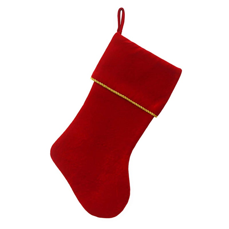 Etistta Classic 20 inch Velvet Christmas Stockings, Christmas Decor Soft Velvet Stockings for Christmas Fireplace Decorations (Red) - Image 5
