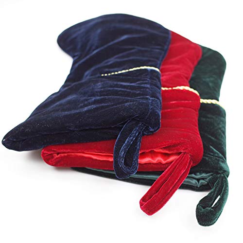 Etistta Classic 20 inch Velvet Christmas Stockings, Christmas Decor Soft Velvet Stockings for Christmas Fireplace Decorations (Red) - Image 4