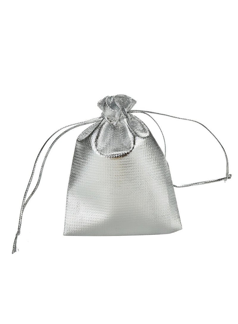 SYOSI 100 PCS 3X4 inches Drawstring Satin Bags Mixed Gold Silver Jewelry Wedding Party Marbles Coins Pouches Bag (100 pcs Mix Gold Silver)  - Image 4