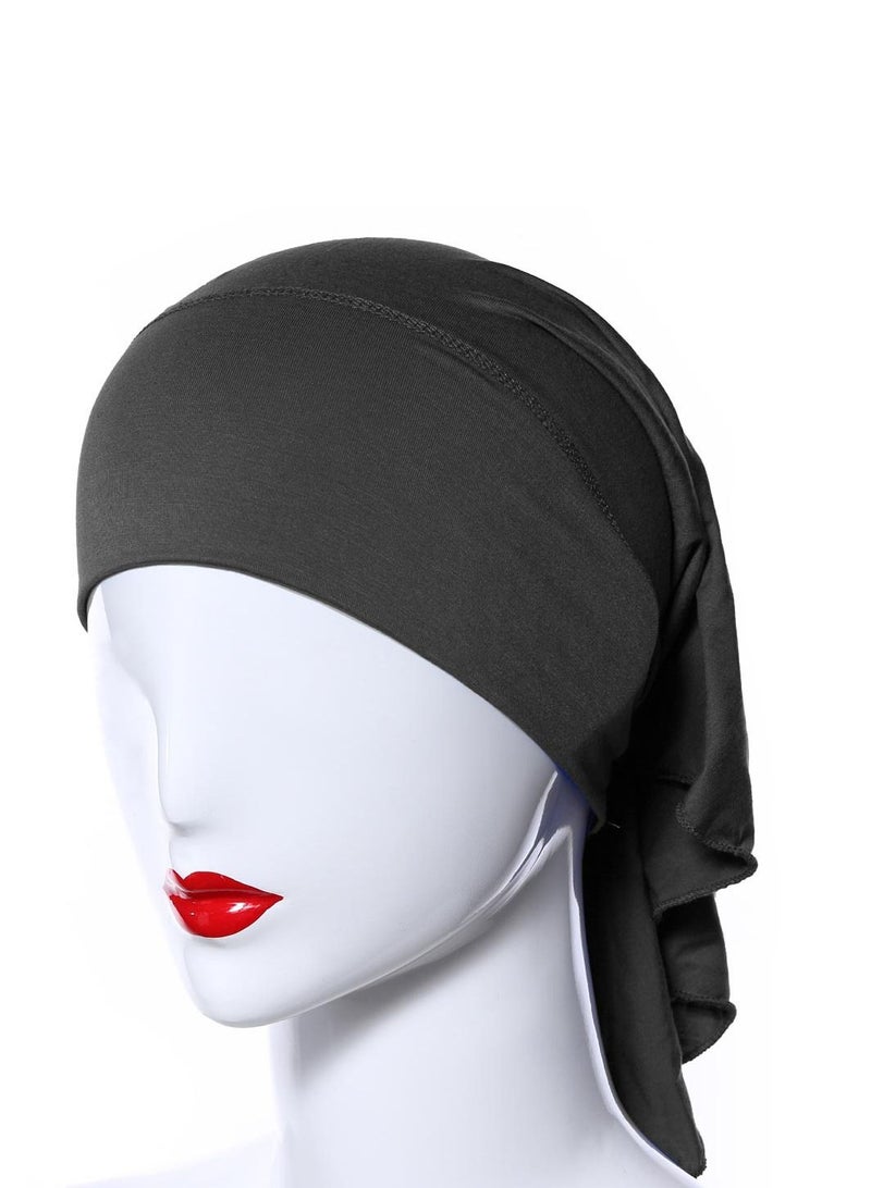 Loquat Women's Solid Color Hijab Inner Tube Dark Grey