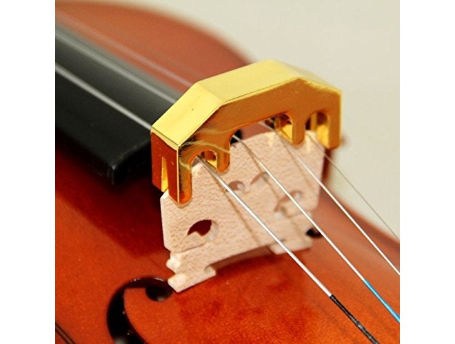 Musical String VIOLIN METAL MUTE MADE WITH BRASS WITH GOLDEN COATING, HIGH MUTING PART - Image 1