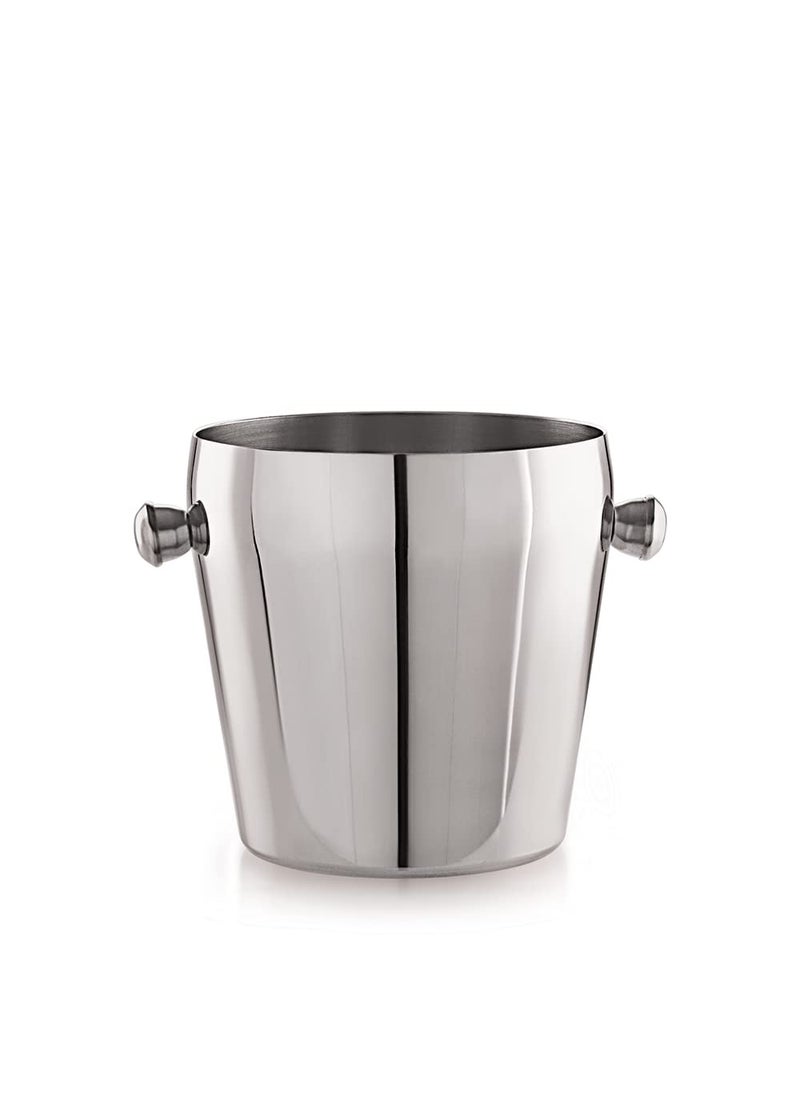 FINALITY Stainless Steel 1200ml Apple Ice Bucket with Tong Peg Measure Perfect for Dry Ice Wine Beer Champagne Cooler Ice Box Mini Bar Accessories Container with Round Side Handle Ice Cubes Bucket  - Image 2