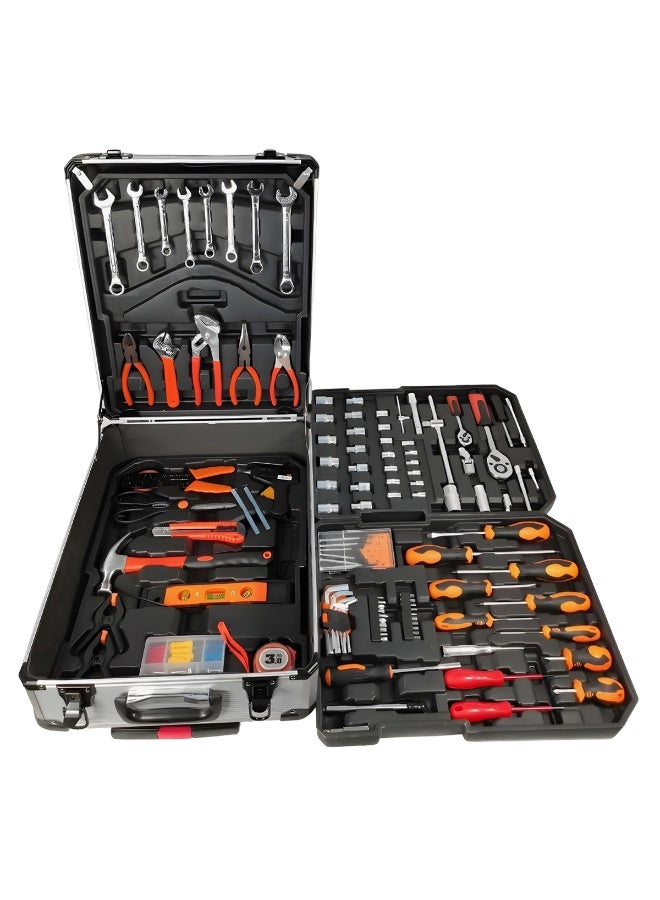 DEFAONS 187-Piece Professional Tool Kit with Carry Case, Socket Set, Screwdrivers, Wrenches, Pliers, Hammer, Hex Keys, Measuring Tools, Home Repair & Automotive Maintenance Hand Tool Set - 43151 - Image 1