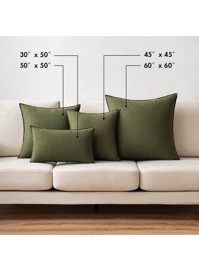 MIULEE 24x24 Inch Olive Green Pack of 2 Pillow Covers Decorative Couch Throw Pillow Covers Linen Cushion Covers Set Modern Farmhouse Home Decor for Sofa Living Room Bed - Image 5
