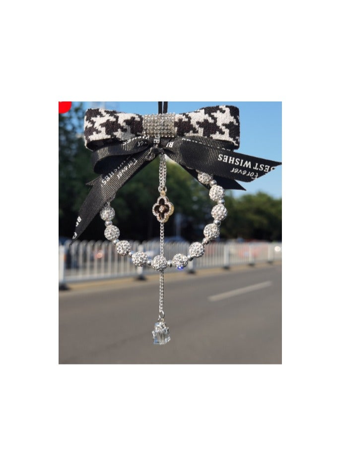 EBMINI Thousand Bird Grid Diamond Studded Car Rearview Mirror Decoration 