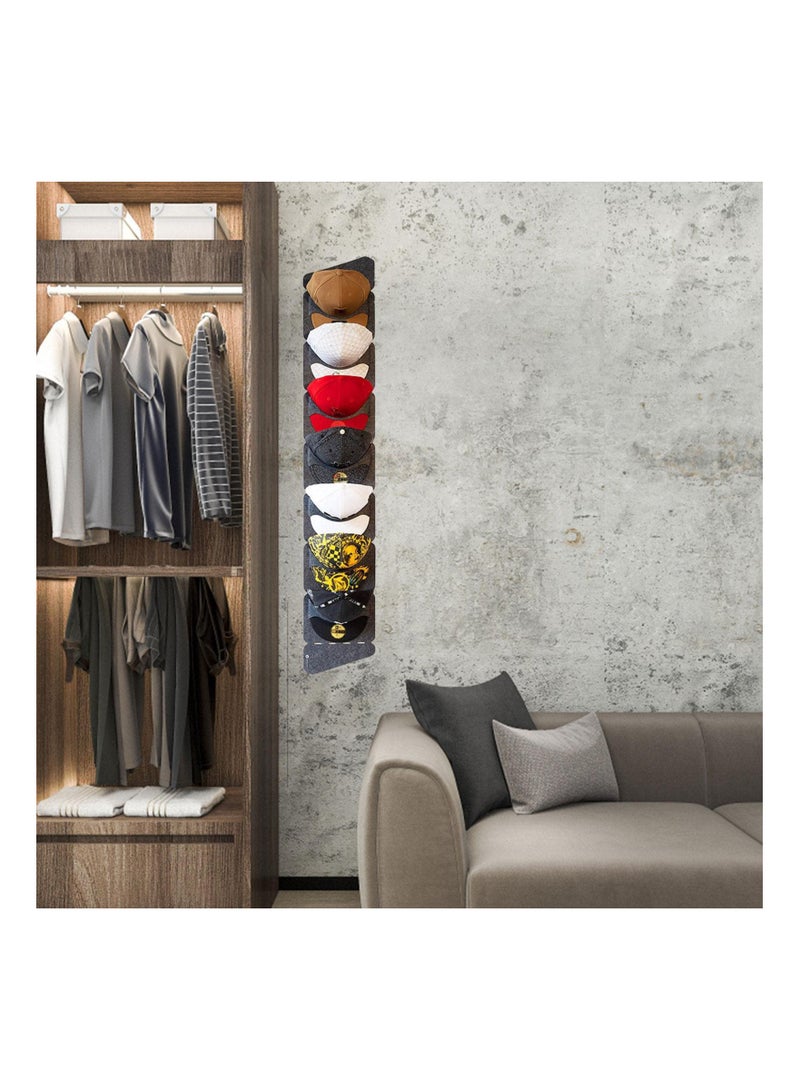 SYOSI 2 Pack Cap Rack, The Original Fitted Cap Display, No Assembly Required Snapback Baseball Hat Organizer and Storage Solution, Lightweight Hat Rack for Flat Billed Caps. Dark Grey  - Image 5