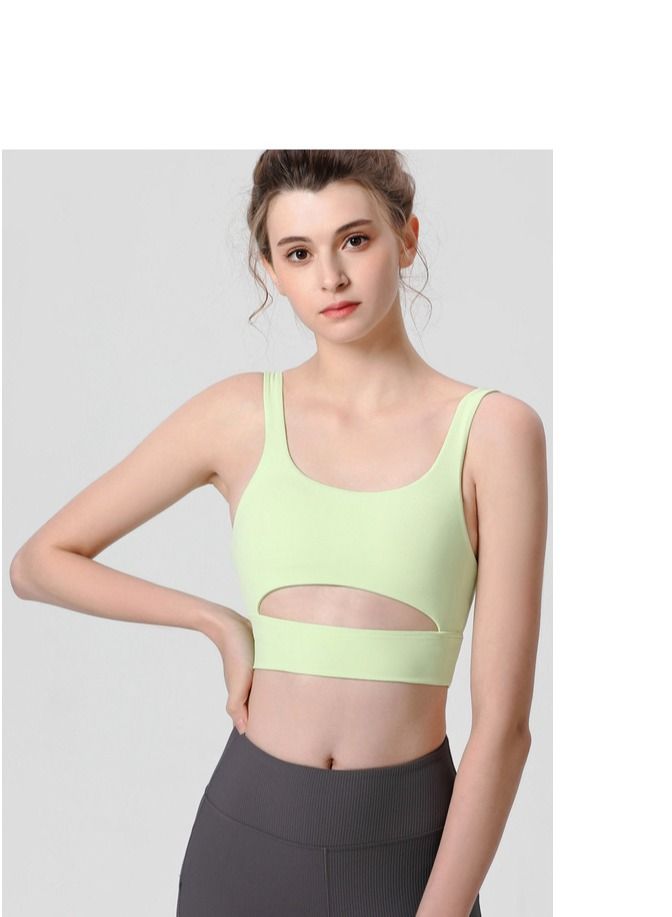 Loquat Yoga Sports Running Fitness Vest Green  - Image 1