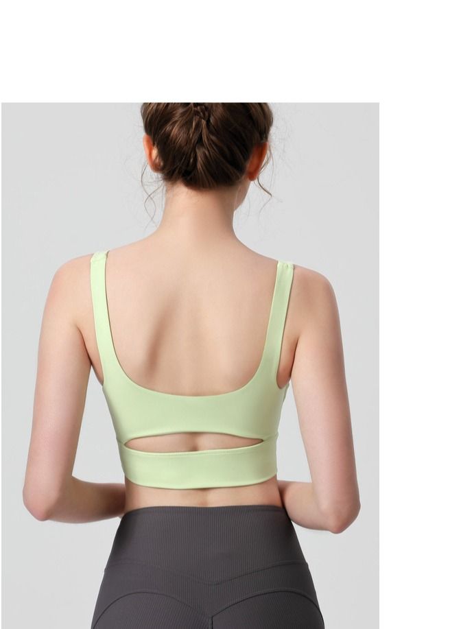Loquat Yoga Sports Running Fitness Vest Green  - Image 2
