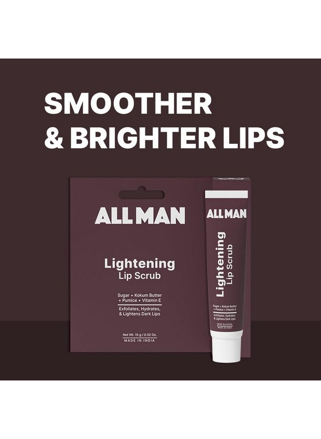 Allman ALL MAN Lightening Lip Scrub for Chapped, Dark & Dead Skin with Sugar, Pumice & Vitamin E for Brightening & Repair | 10g - Image 2