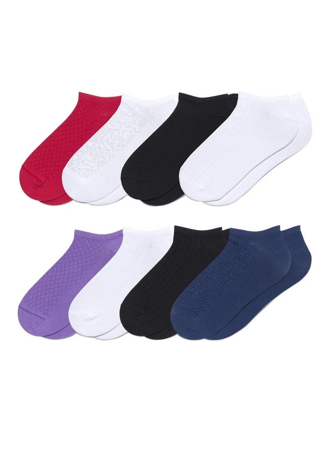 HUE جوارب رياضية نسائية قصيرة من HUE، عبوة من 8 أزواج، بنقشة بحرية، مقاس واحد