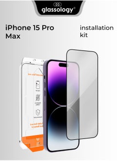 glassology 9H Tempered Glass for iPhone 15 Pro Max with Installer Kit  Scratch Resistant, Ultra Clear, Case Friendly  - Image 1