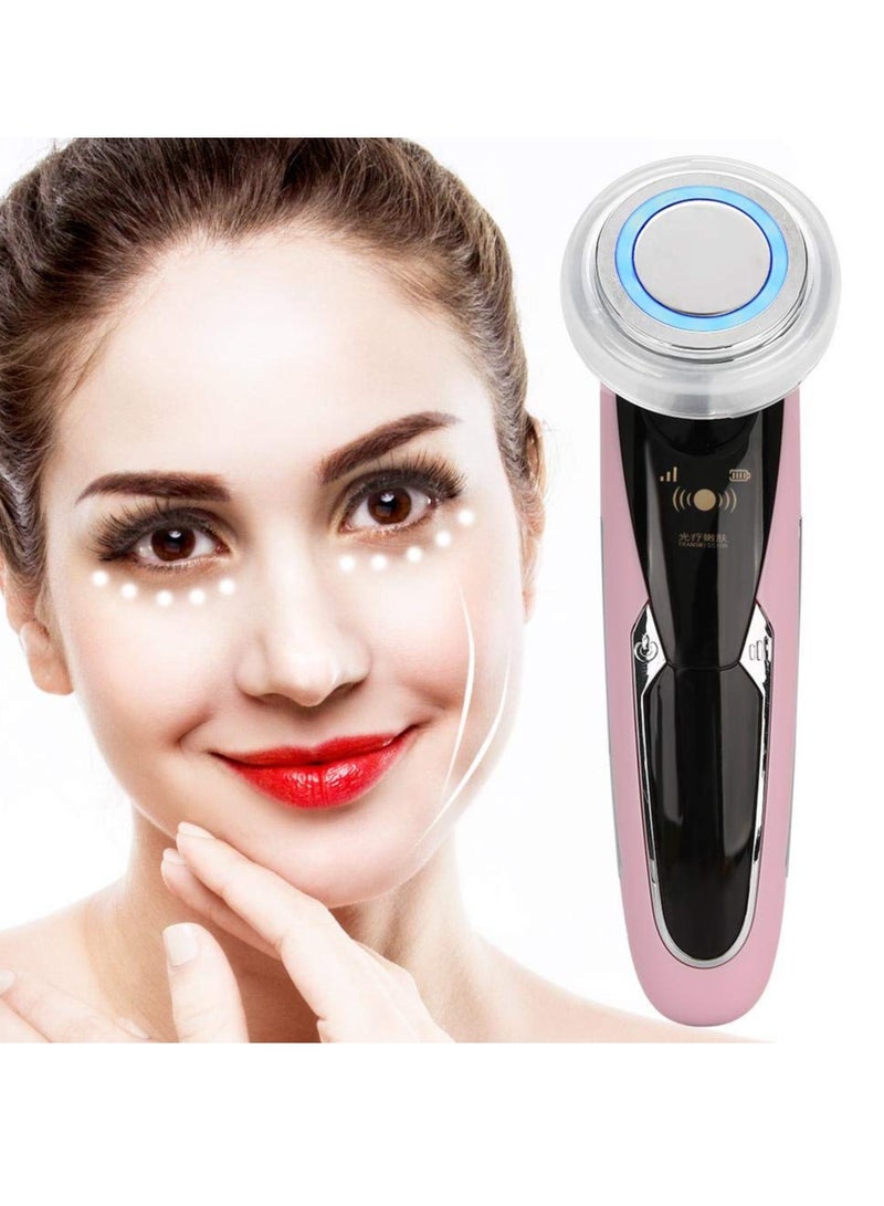 Excefore Facial Beauty Instrument, Face Skin Cleansing Rejuvenation Machine, Beauty Machine Face Lifting Instrument, Anti-Wrinkle Skin Care and Promoting Absorption of Cream, Pink - Image 1