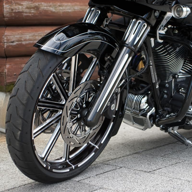 Happy-motor غطاء جرس البقر لشرائح الشوكة من هابي موتور لدرجات هارلي FLT FLTR FLHR FLHX FLHT Touring 1986-2021 - Image 3