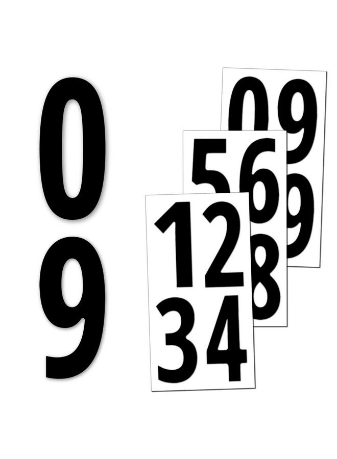 TownStix 40 Pieces 6" Number Stickers Waterproof Vinyl Stick On Numbers Black - Image 1
