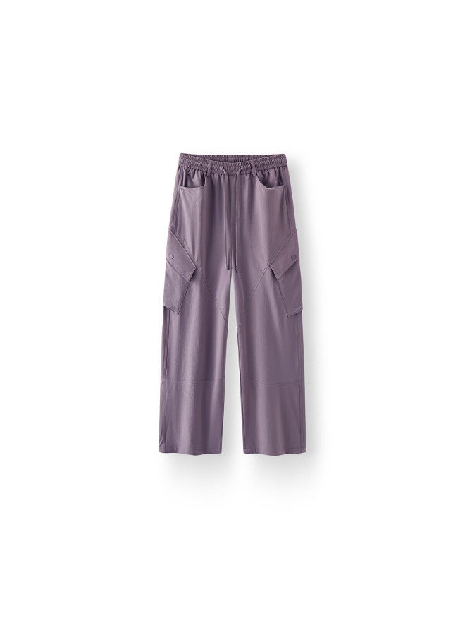 Semir , Women's Casual Pants, Solid Color Drawstring Wide-leg Trousers, Autumn Loose Cargo Pants, 101525127020a - Image 4