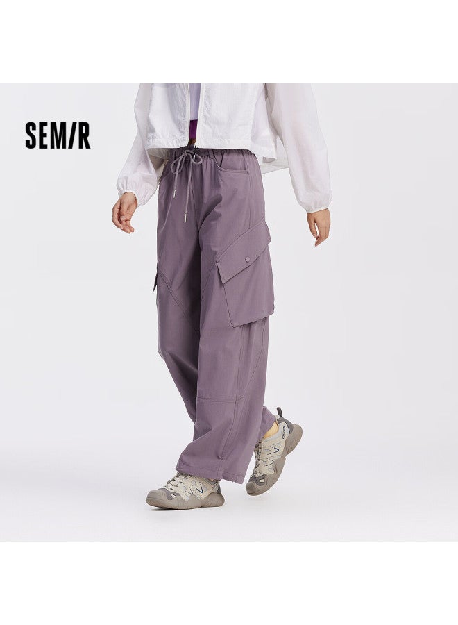 Semir , Women's Casual Pants, Solid Color Drawstring Wide-leg Trousers, Autumn Loose Cargo Pants, 101525127020a - Image 1