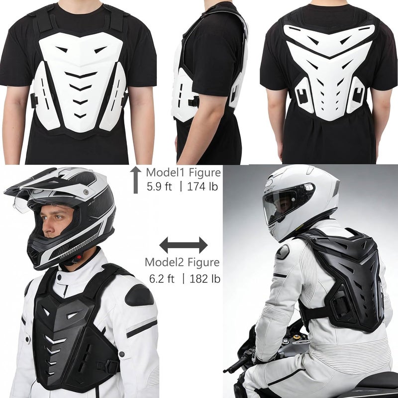 PETA Motorcycle Armor Body Guard Vest, Street Bike Riding Off-Road Racing Cycling Skiing Motocross Adult Chest Protector - Image 2