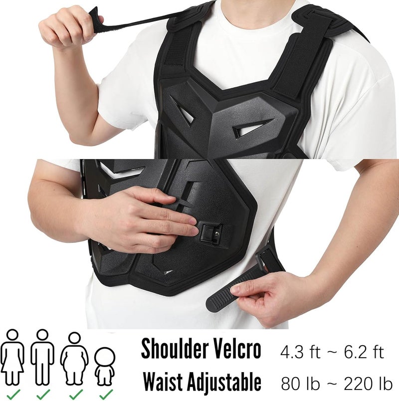 PETA Motorcycle Armor Body Guard Vest, Street Bike Riding Off-Road Racing Cycling Skiing Motocross Adult Chest Protector - Image 5