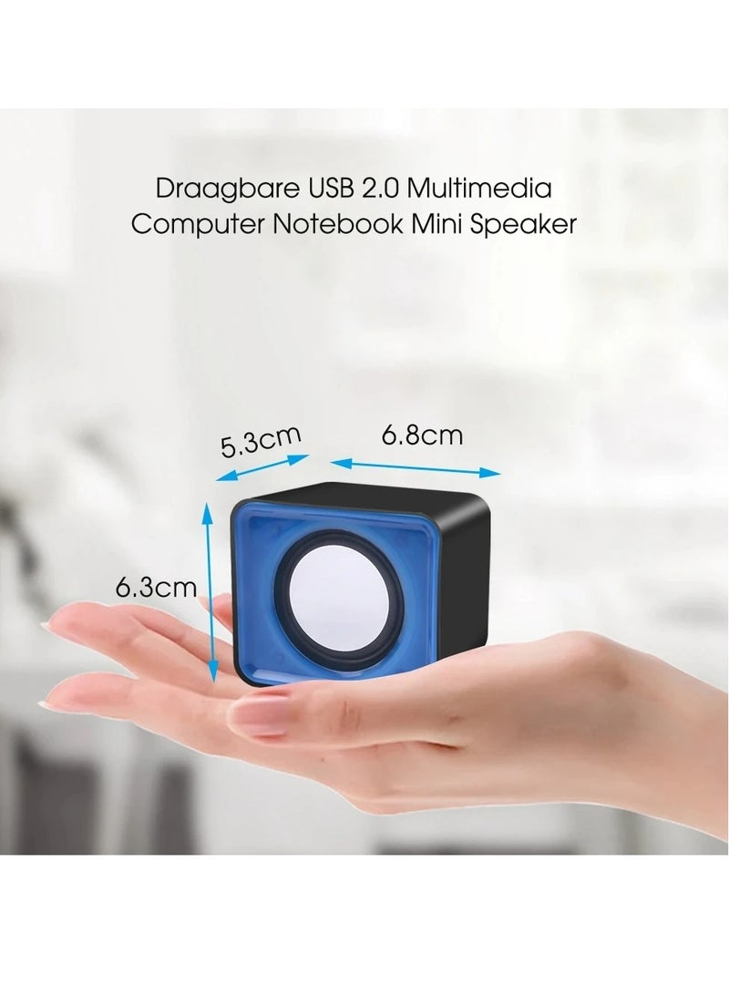 AROAQ Mini Computer Speakers, Lightweight Portable Stereo Multimedia Speaker, Stylish And Durable USB Loudspeaker, Powerful Bass Double Shock Subwoofer For Computer Laptop, (Black) - Image 4