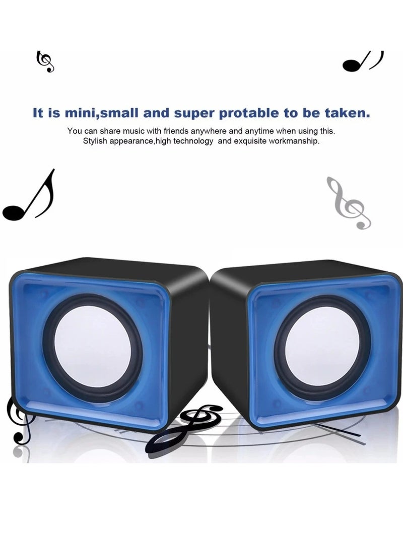 AROAQ Mini Computer Speakers, Lightweight Portable Stereo Multimedia Speaker, Stylish And Durable USB Loudspeaker, Powerful Bass Double Shock Subwoofer For Computer Laptop, (Black) - Image 5